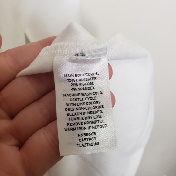 Leith scoop neck midi dress side slit XS white - Picture 6 of 6